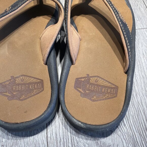 OluKai \'Ohana Brown Sandals Flip Flops Kids Size 13 Rabbit Kekai Foundation main image 7